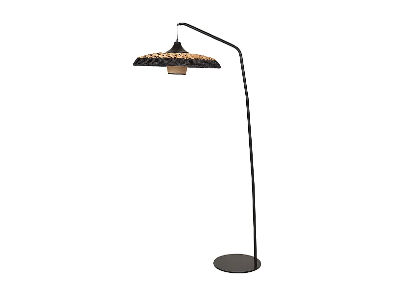 Lampadaire KALOMO Corde en papier Noir