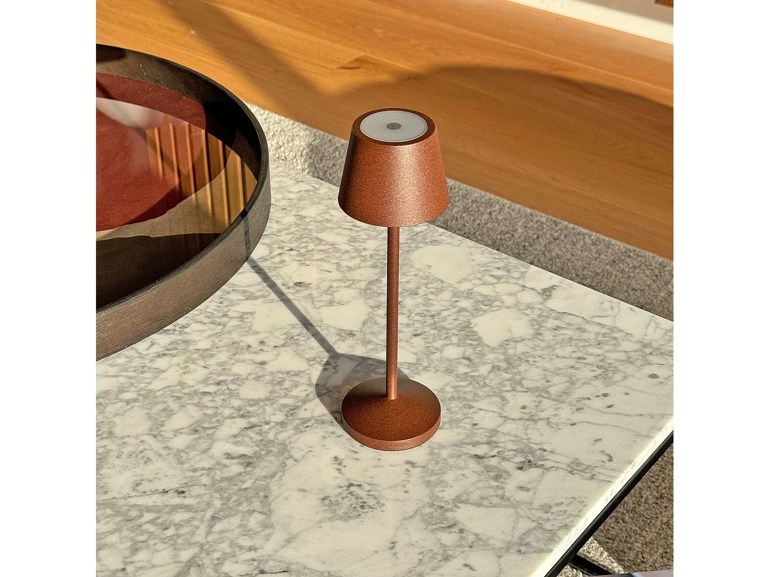 Lampe de table sans fil EMILY Rouille H25cm