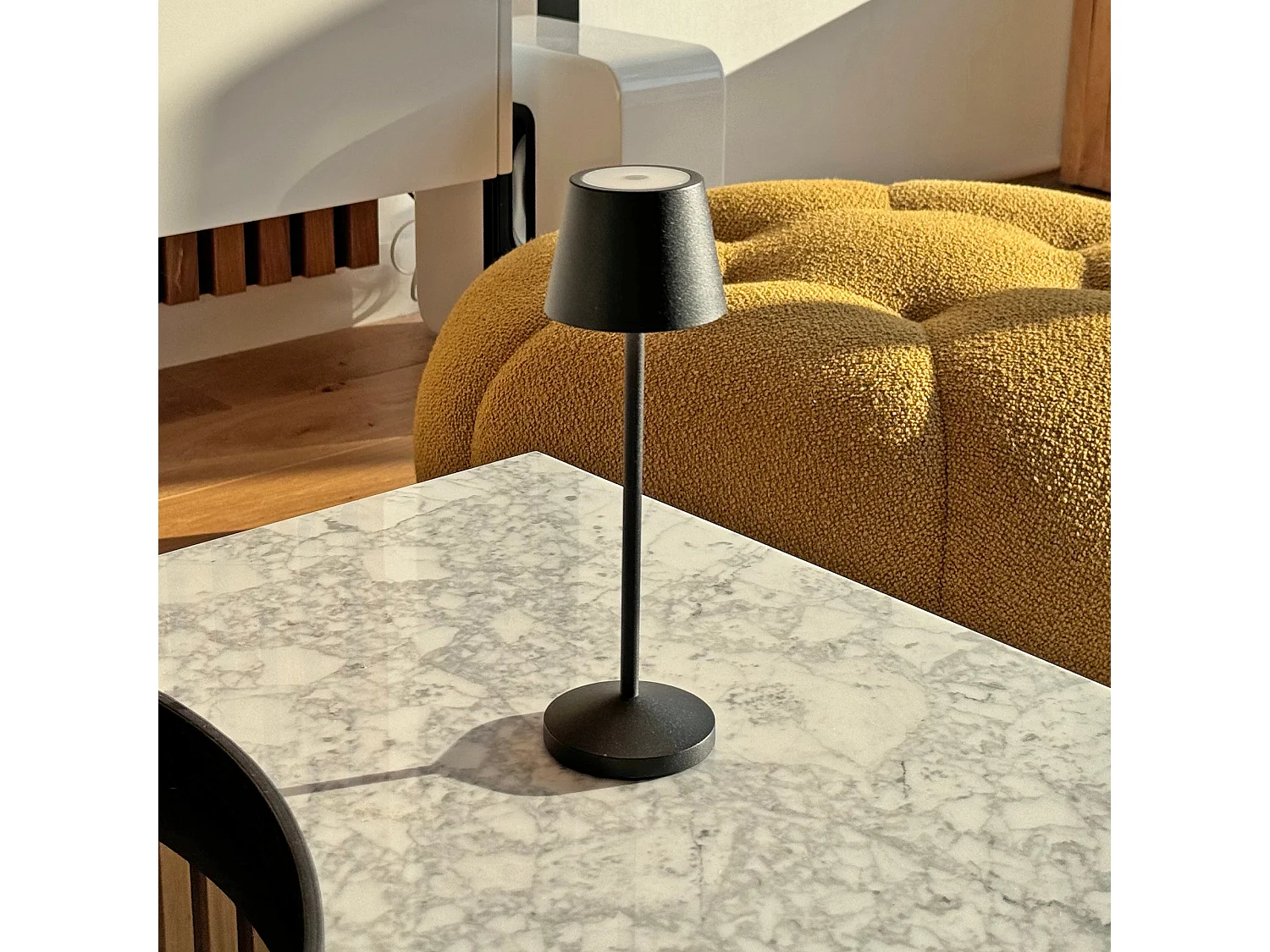 Lampe de table sans fil EMILY Noir Aluminium H25cm