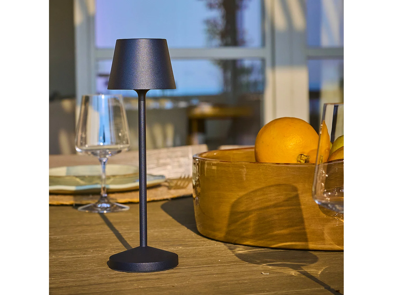 Lampe de table sans fil EMILY Noir Aluminium H25cm
