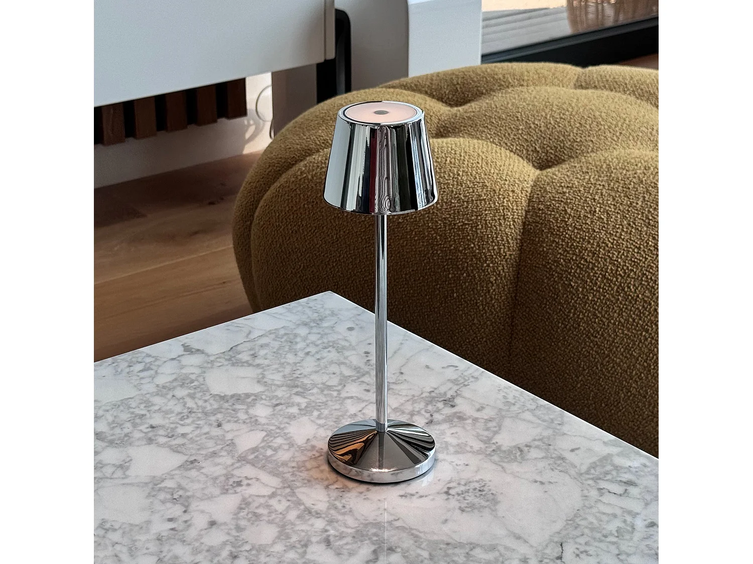 Lampe de table sans fil EMILY Argent Aluminium H25cm