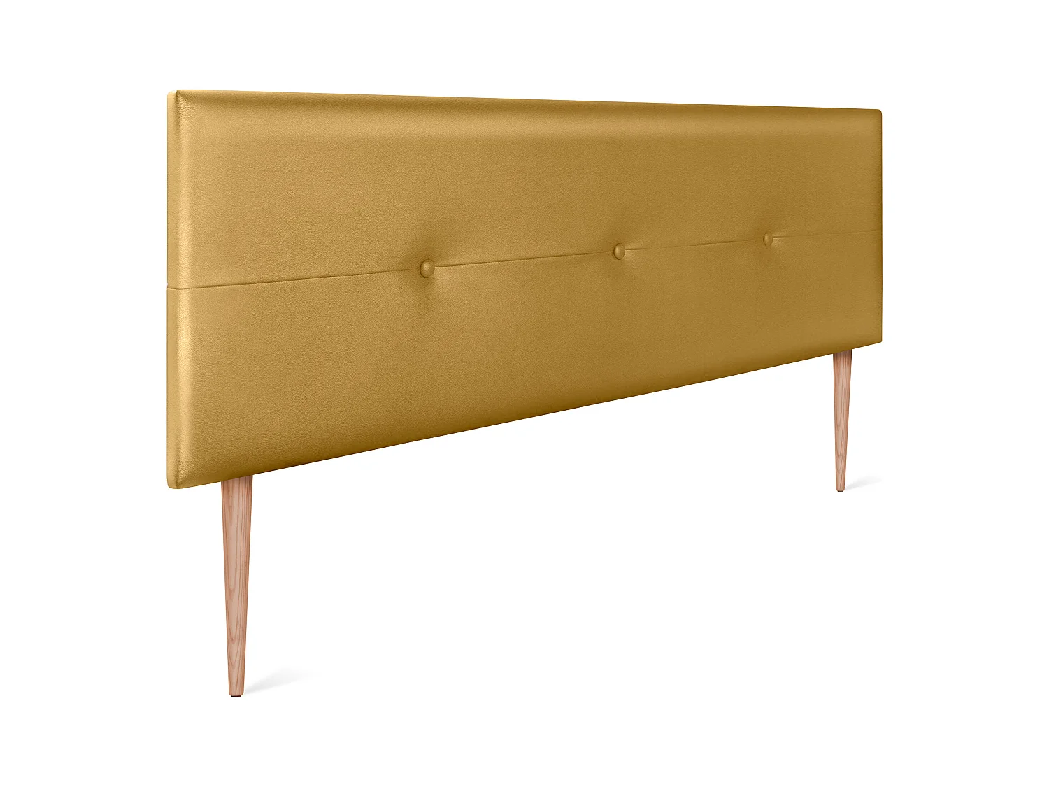 DHOME Tête de lit similicuir avec Boutons 150x105cm avec pieds Lits 150 - Doré