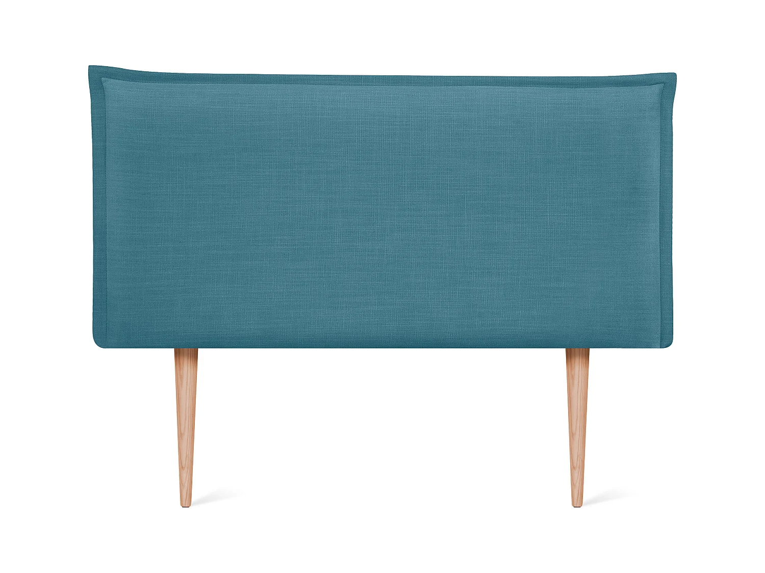 DHOME Tête de lit en lin naturel lisse avec garniture 90x105cm avec pieds Lits 80/90 - Turquoise