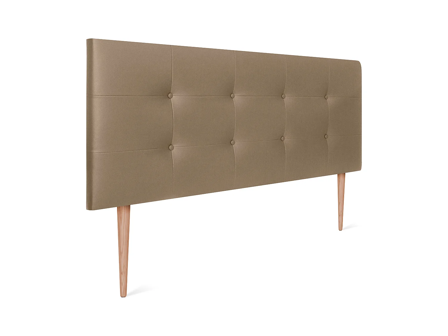 DHOME Tête de lit en Similicuir Capitonné 160x115cm avec Pieds Lits 150/160 - Marron Clair