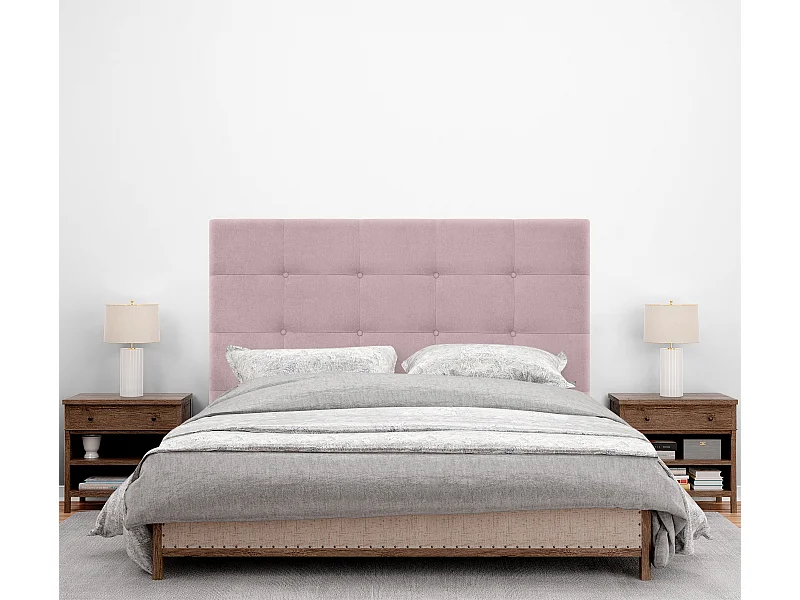 DHOME Cabeceira de  Tecido AquaLinho Capitoné Até o chão 150x120cm Camas 150 - Salmão