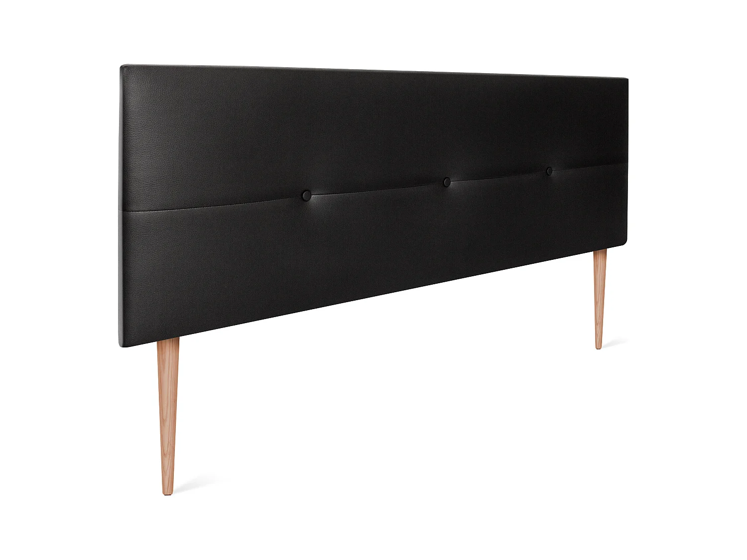 DHOME Tête de lit similicuir avec Boutons 135x105cm avec pieds Lits 120/135 - Noir