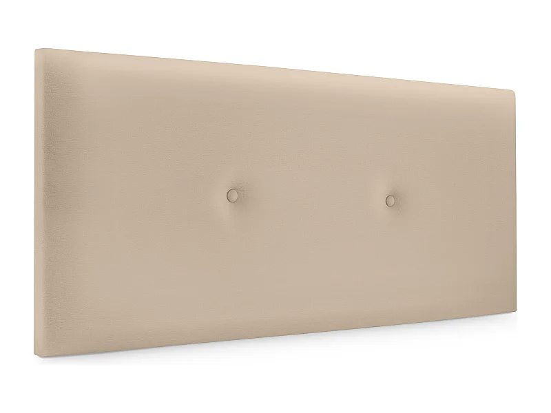 DHOME Kopfteil aus glattem Kunstleder mit Knöpfen 90x50cm Betten 80/90 - Beige
