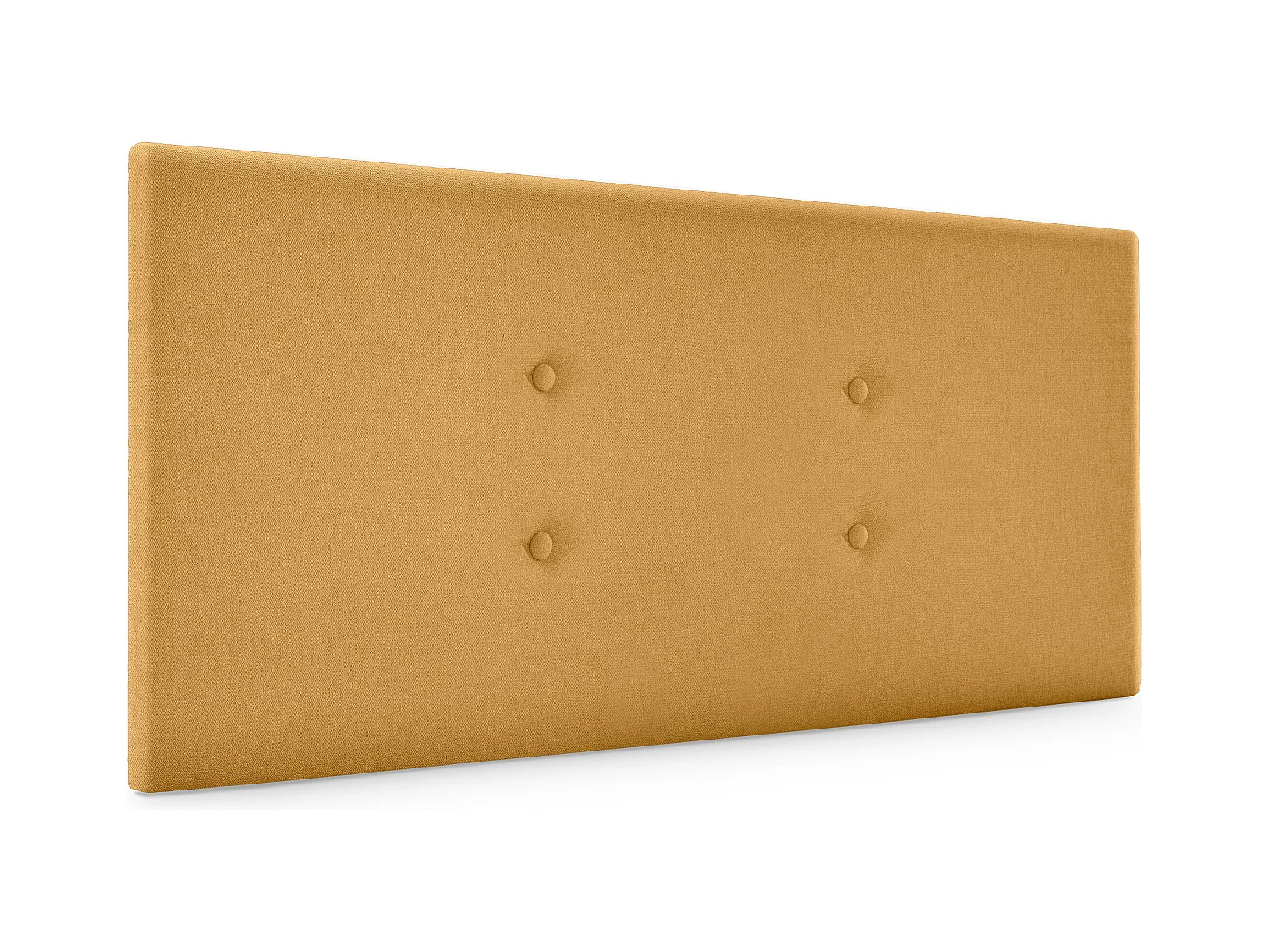 DHOME Tête de lit en tissu Aqualine avec 2 rangées de boutons 95x50cm Lits 90 - Moutarde