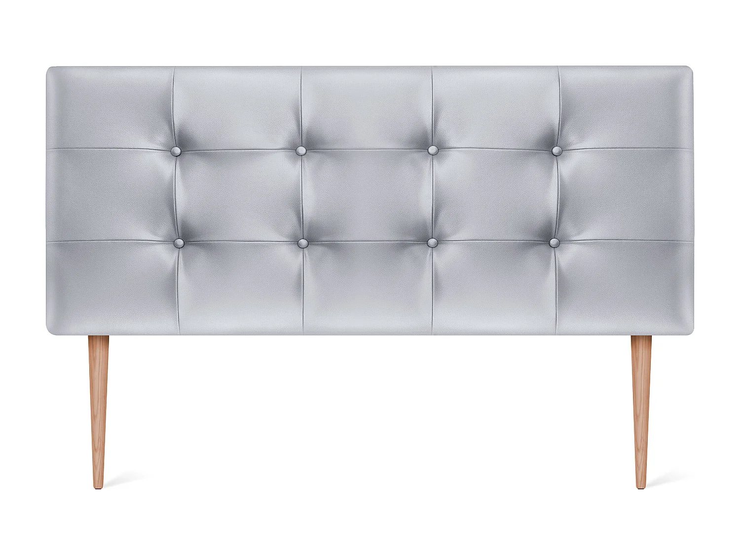 DHOME Testiera capitonnè in ecopelle 150x115 cm con gambe letto 150 - Argento