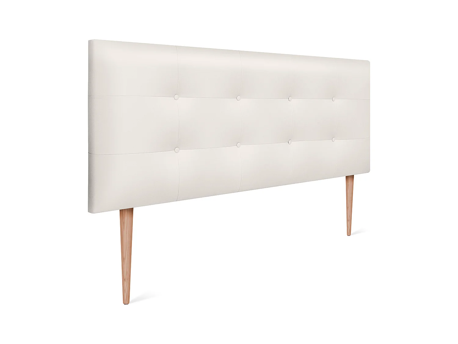 DHOME Tête de lit en Similicuir Capitonné 150x115cm avec Pieds Lits 150 - Ivoire