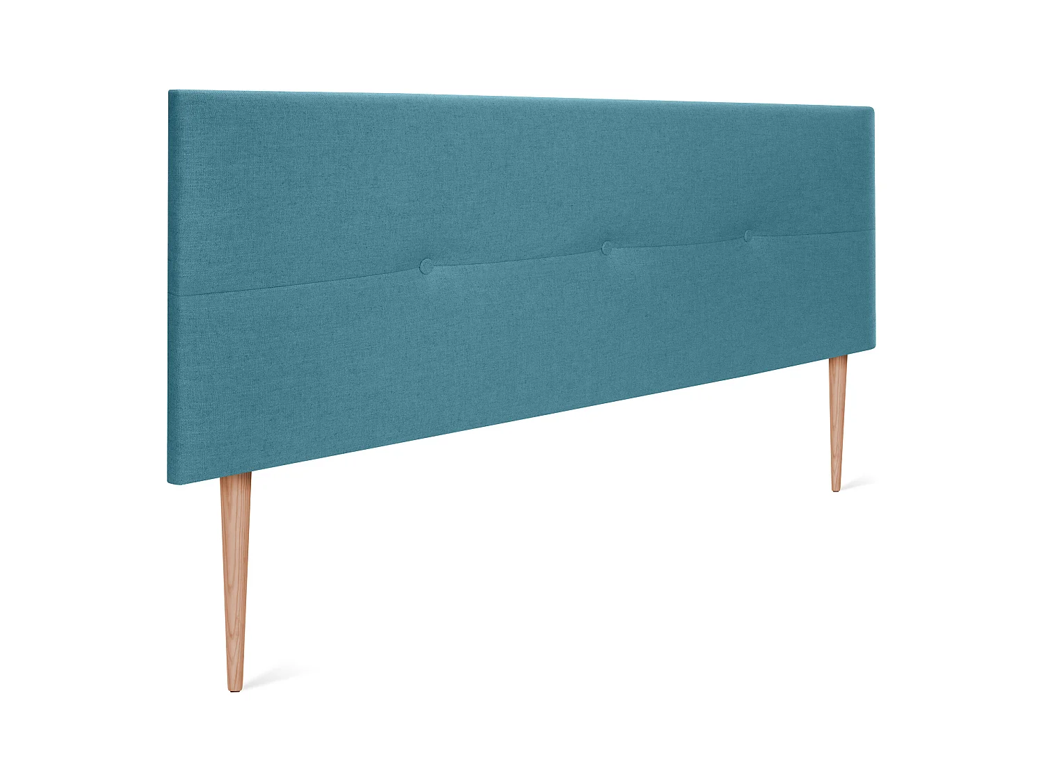 DHOME Tête de lit en lin naturel avec Boutons 135x105cm avec pieds Lits 120/135 - Turquoise