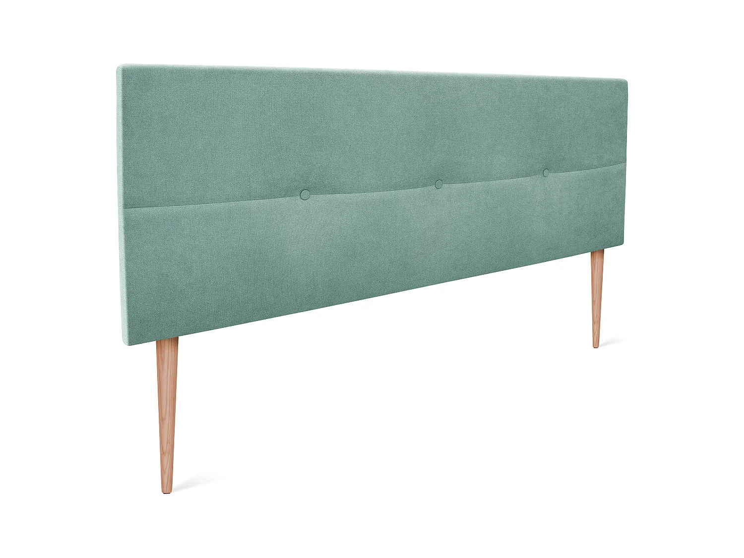 DHOME Tête de lit en tissu Aqualine avec Boutons 145x105cm avec pieds Lits 135/140 - Vert d'eau