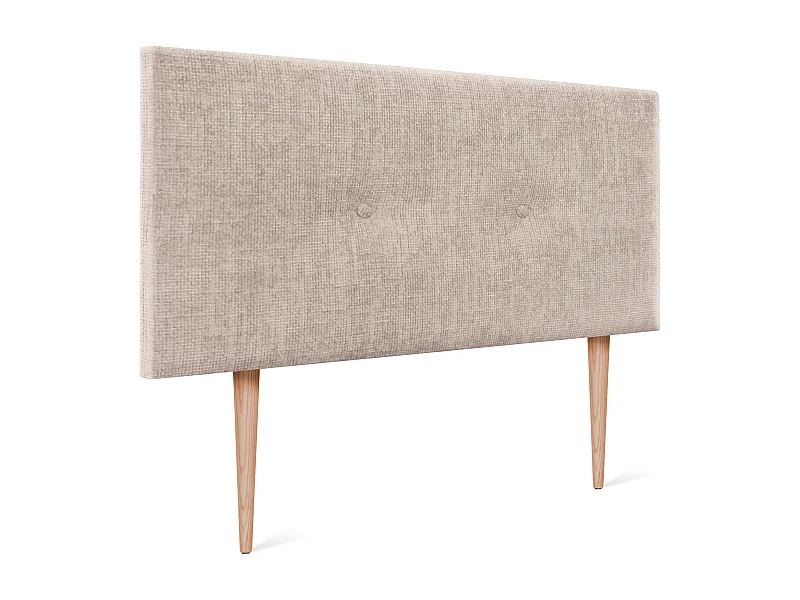 DHOME Tête de lit en laine naturelle avec Boutons 110x105cm avec pieds Lits 105 - Beig