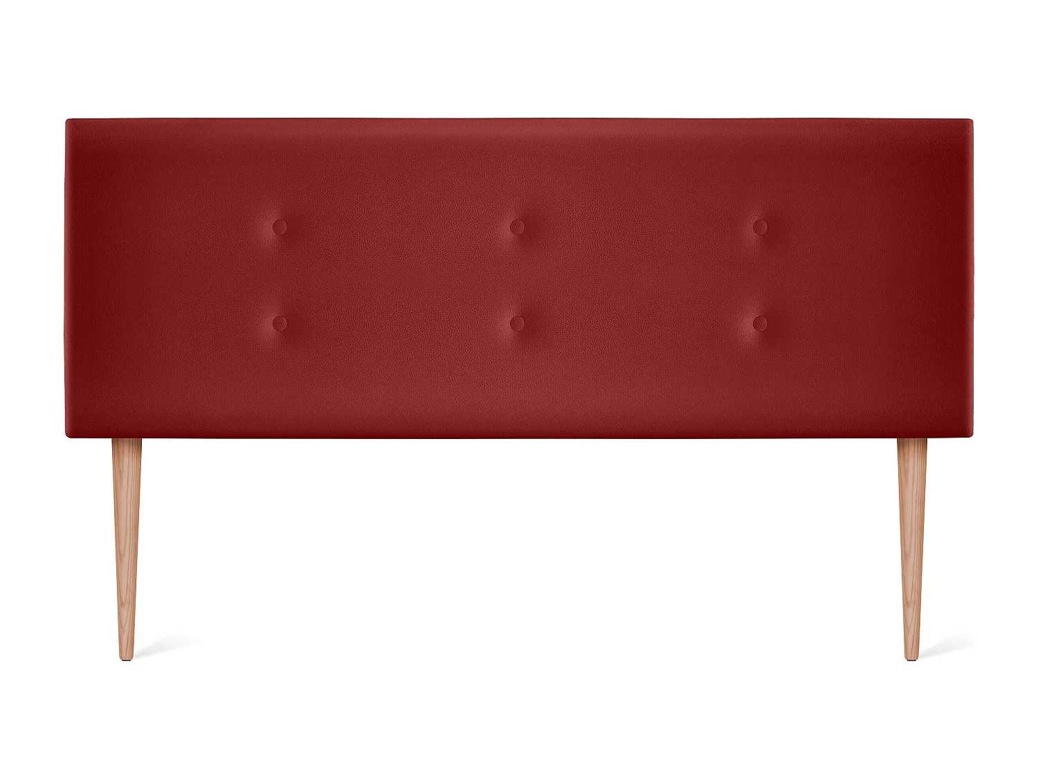 DHOME Kunstleer Hoofdbord met 2 Rijen Knopen 160x105cm met Bedpoten 150/160 - Rood