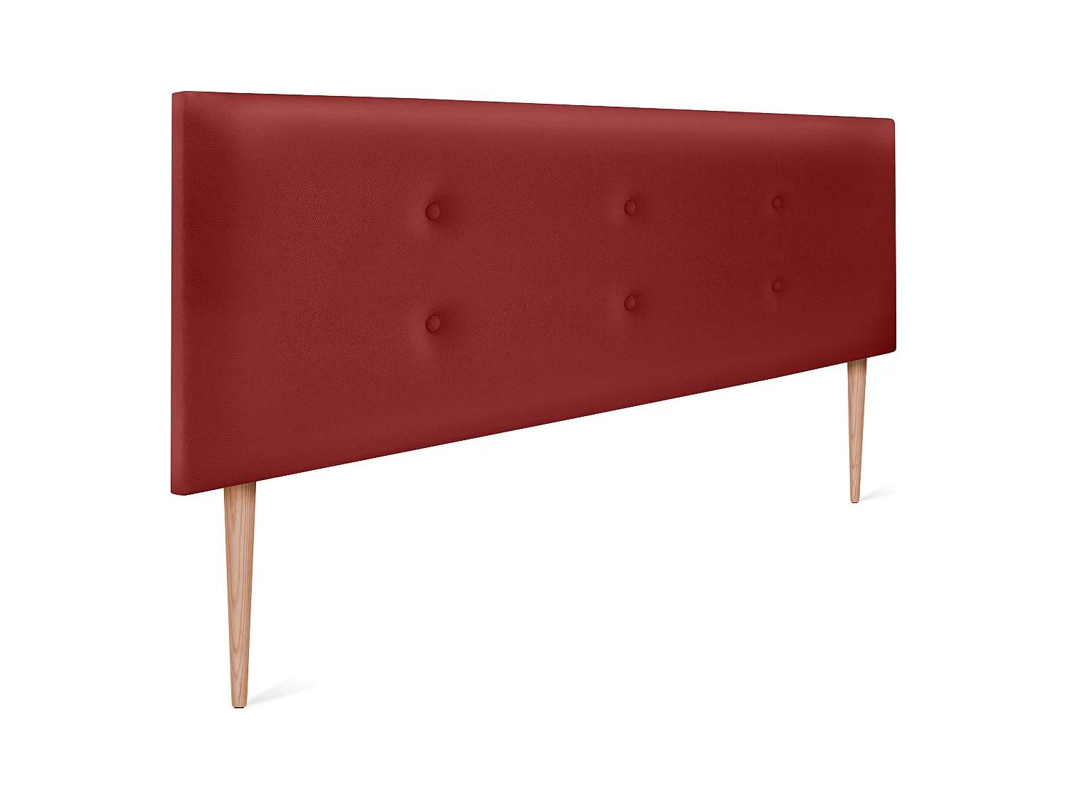 DHOME Tête de lit similicuir avec 2 rangées de boutons 160x105cm avec pieds Lits 150/160 - Rouge