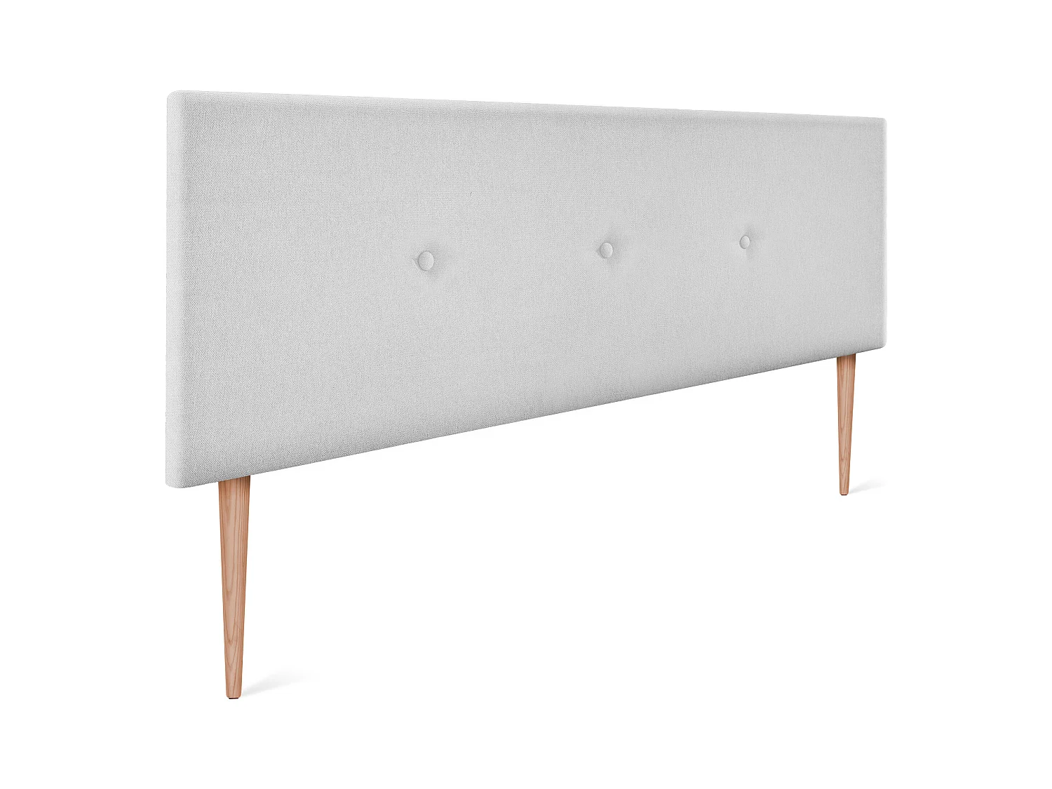 DHOME Testiera in de Tessuto Aqualine Liscio con bottoni 145x105cm Con le gambe Letti 135/140 - Grigio Perla