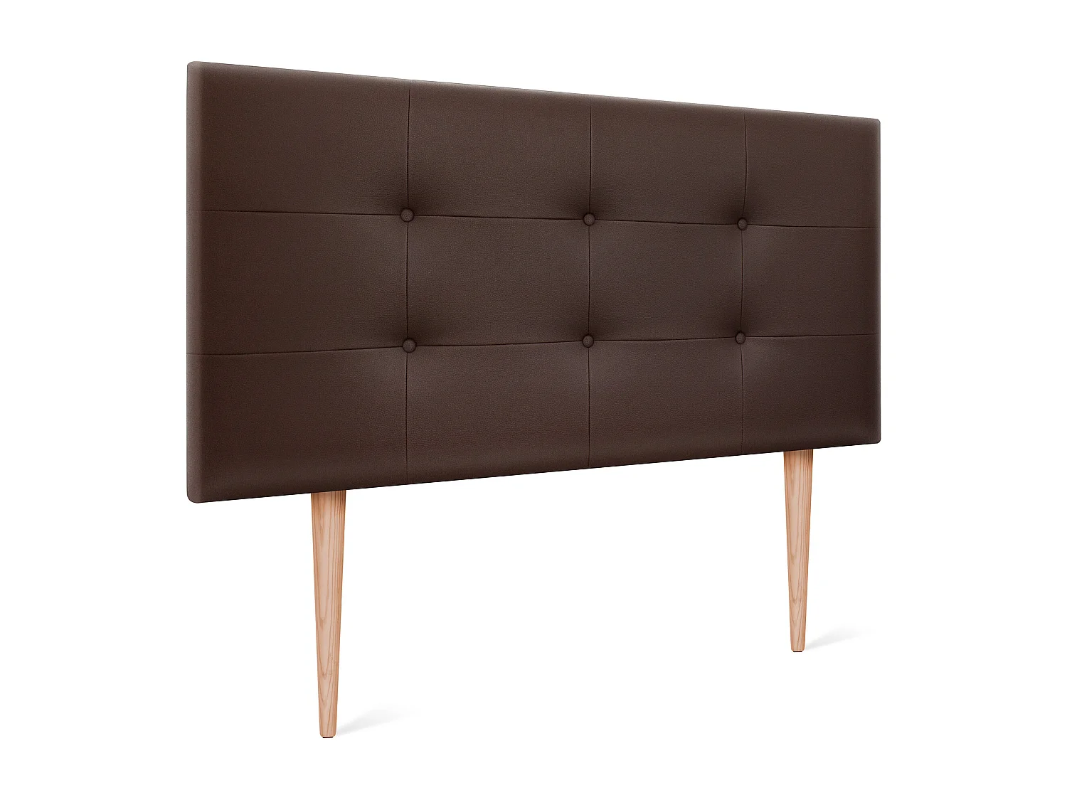 DHOME Testiera capitonnè in ecopelle 90x115 cm con gambe letto 80/90 - Cioccolato