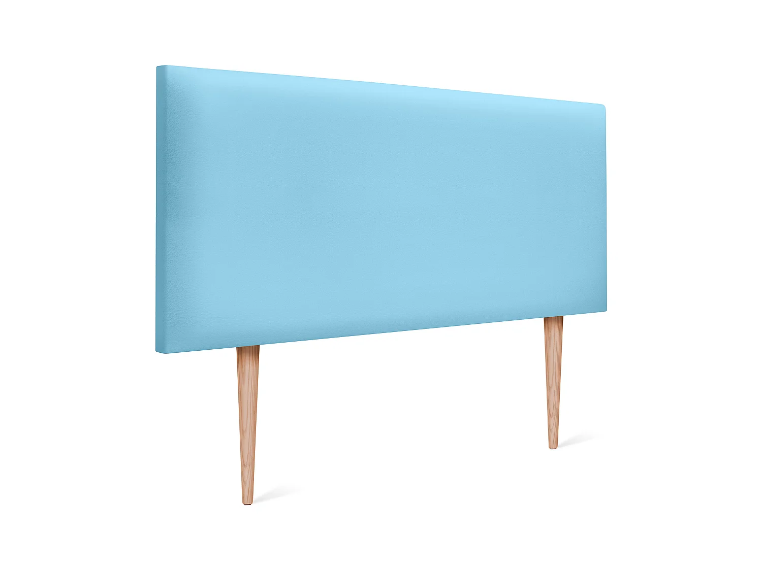 DHOME Tête de lit simili cuir lisse 105x105cm avec pieds Lits 105 - Bleu Ciel