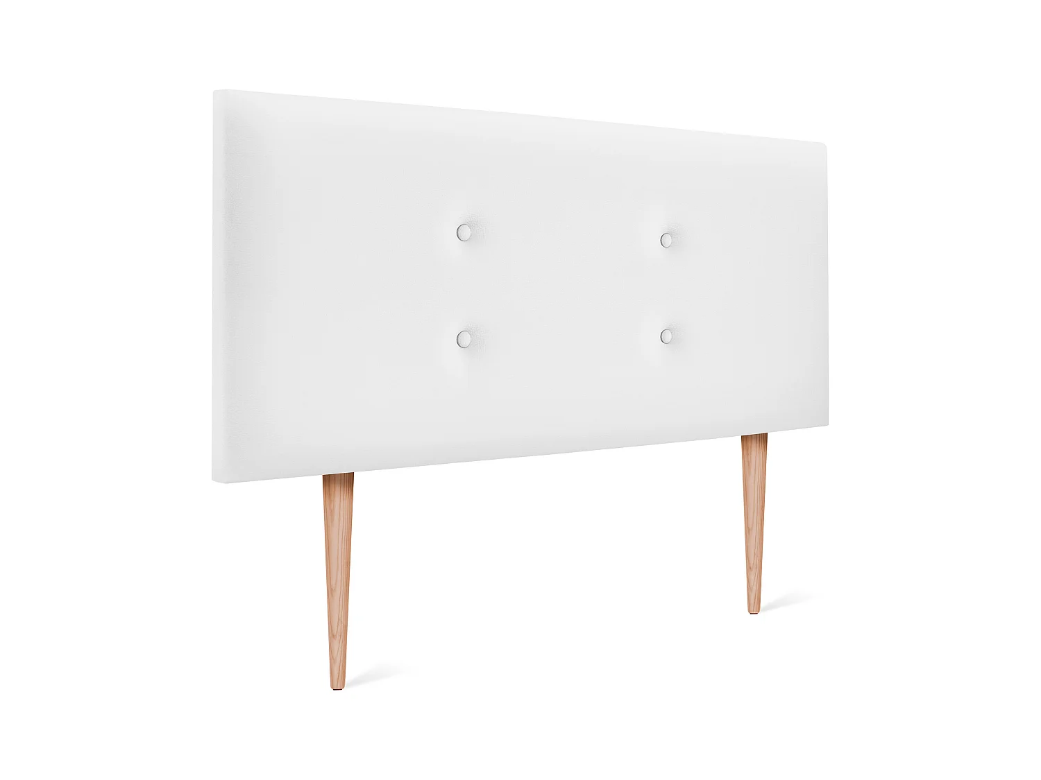 DHOME Tête de lit similicuir avec 2 rangées de boutons 95x105cm avec pieds Lits 90 - Blanc