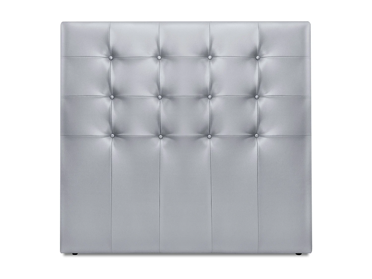 DHOME Cabeceira de  Couro sintético Capitoné Até o chão 160x120cm Camas 150/160 - Prata