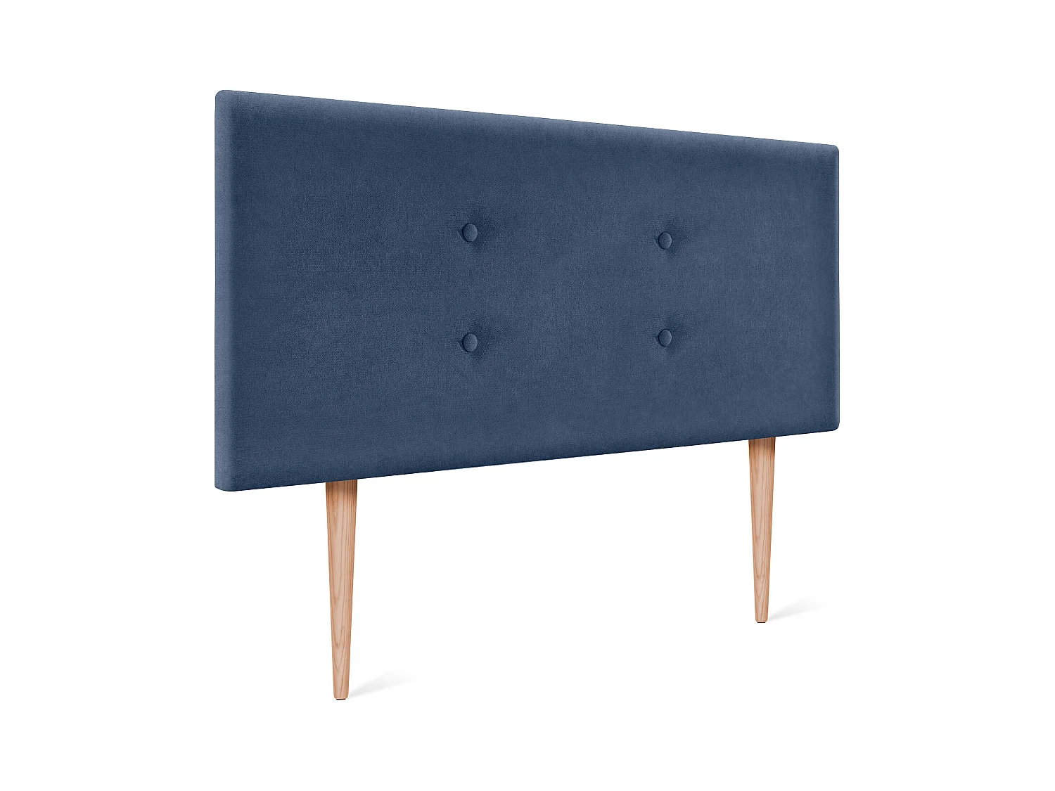 DHOME Tête de lit en tissu Aqualine avec 2 rangées de boutons 95x105cm avec pieds Lits 90 - Bleu