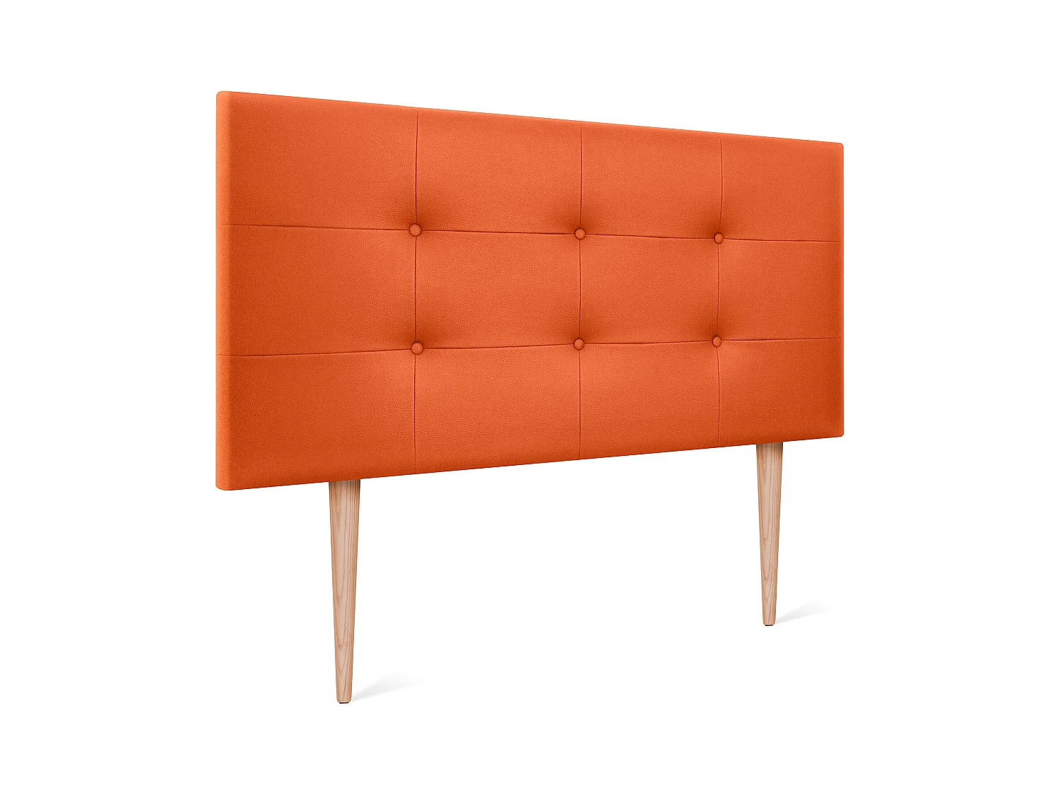 DHOME Tête de lit en Similicuir Capitonné 90x115cm avec Pieds Lits 80/90 - Orange