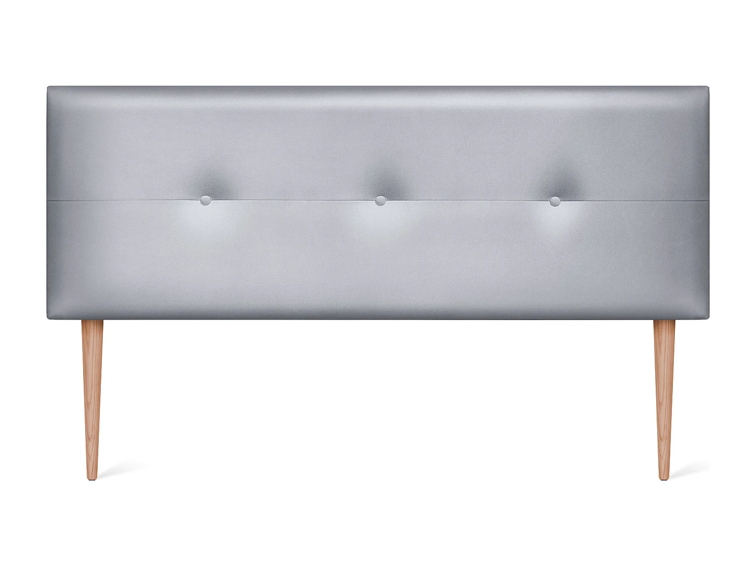 DHOME Cabeceira de  Couro sintético com Botões 135x105cm com Pernas Camas 120/135 - Prata