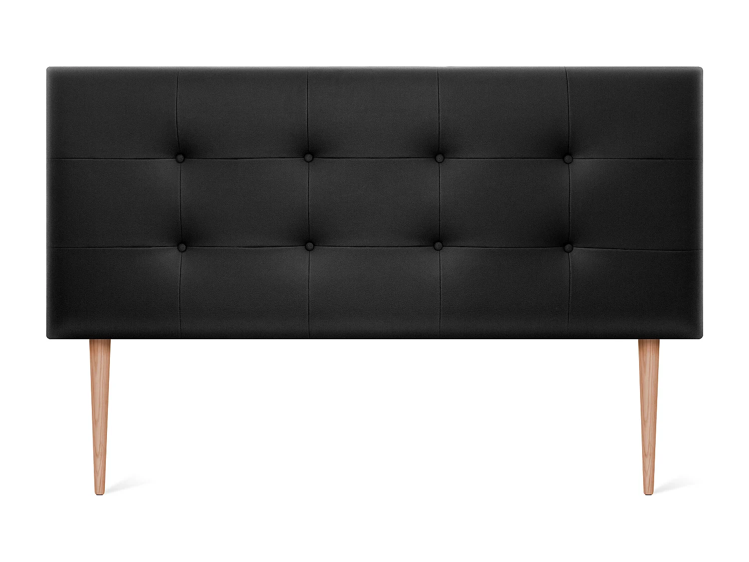 DHOME Testiera capitonnè in ecopelle 160x115 cm con gambe letto 150/160 - Nero