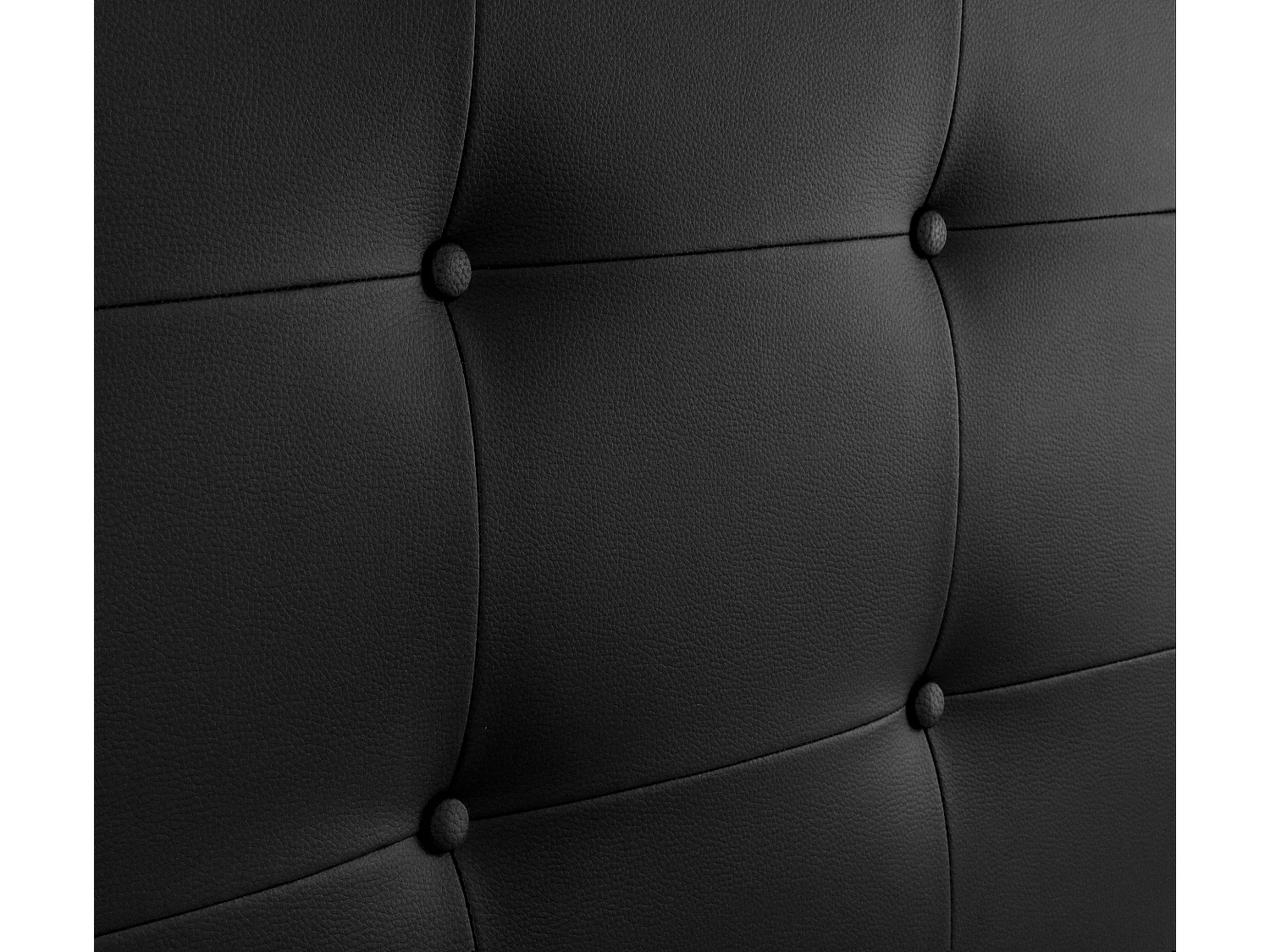 DHOME Testiera capitonnè in ecopelle 160x115 cm con gambe letto 150/160 - Nero