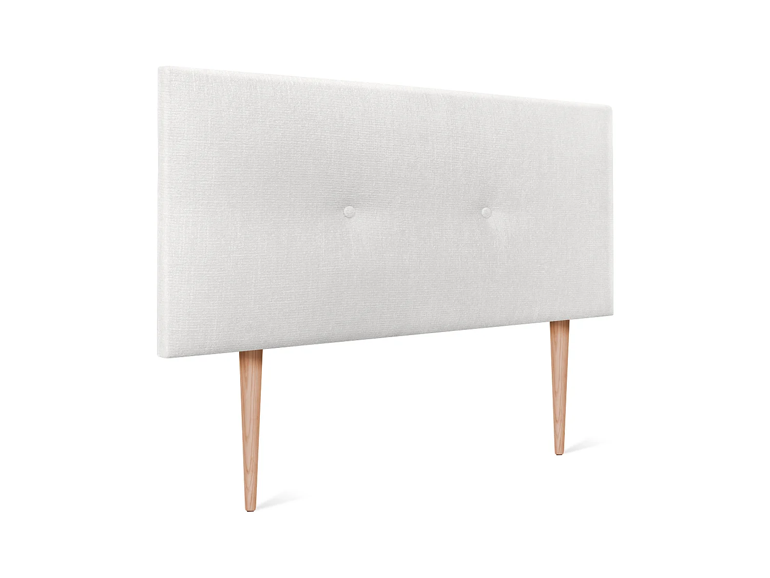 DHOME Tête de lit en laine naturelle avec Boutons 110x105cm avec pieds Lits 105 - Blanc