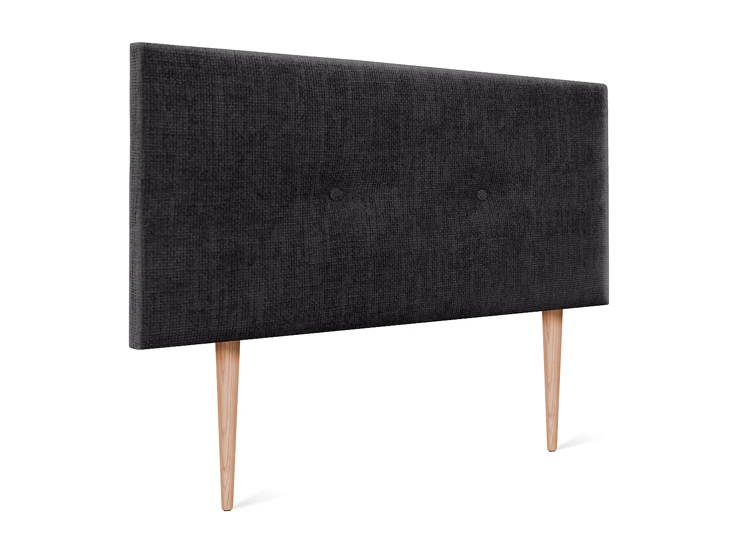 DHOME Kopfteil aus Naturwolle mit Knöpfen 95x105cm Mit Beinen Betten 90 - Schwarz