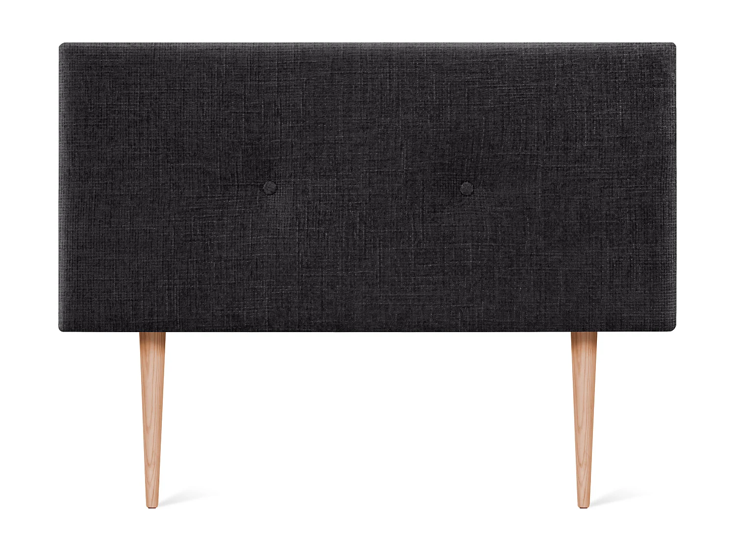 DHOME Tête de lit en laine naturelle avec Boutons 95x105cm avec pieds Lits 90 - Noir