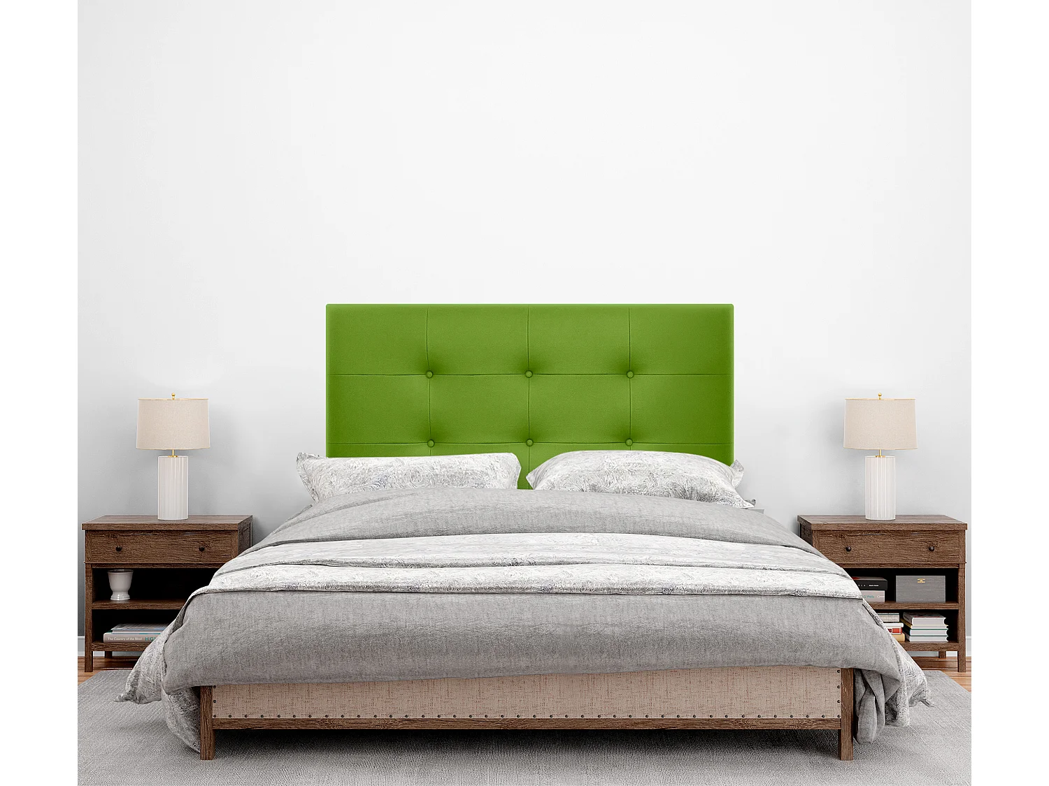 DHOME Tête de Lit en Similicuir Capitonnée 110x60cm Lit 105 - Vert