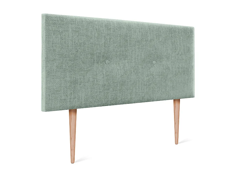 DHOME Tête de lit en laine naturelle avec Boutons 110x105cm avec pieds Lits 105 - Vert