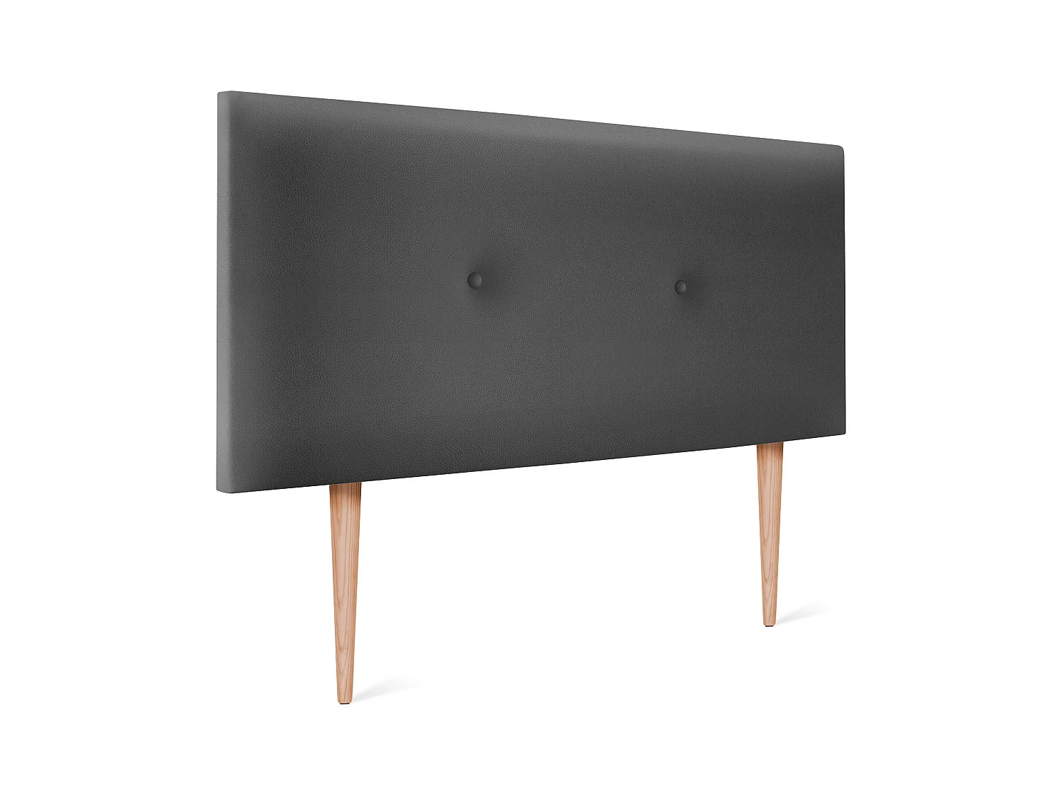 DHOME Tête de lit simili cuir lisse avec Boutons 105x105cm avec pieds Lits 105 - Gris