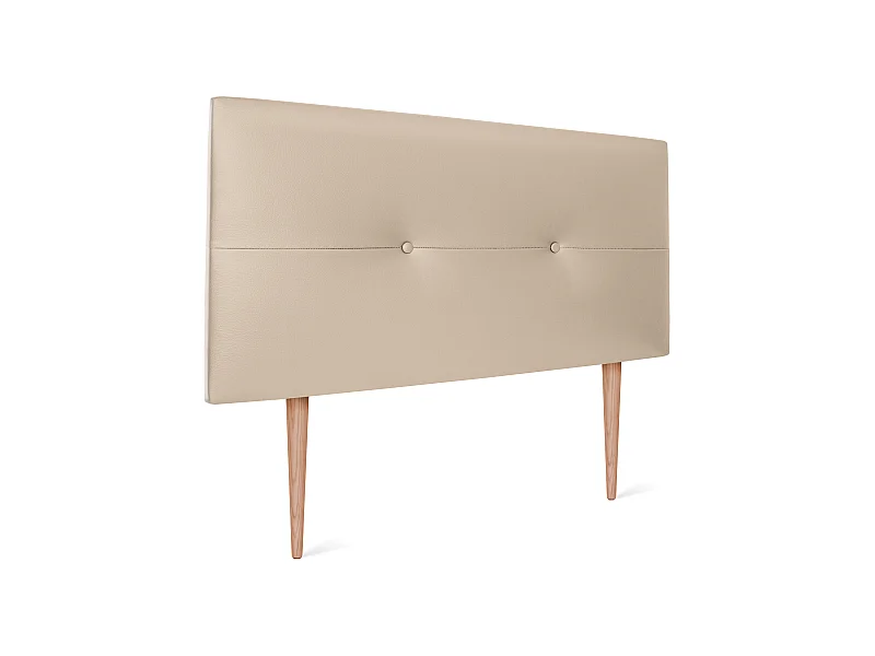 DHOME Kopfteil aus Kunstleder mit Knöpfen 105x105cm Mit Beinen Betten 105 - Beige