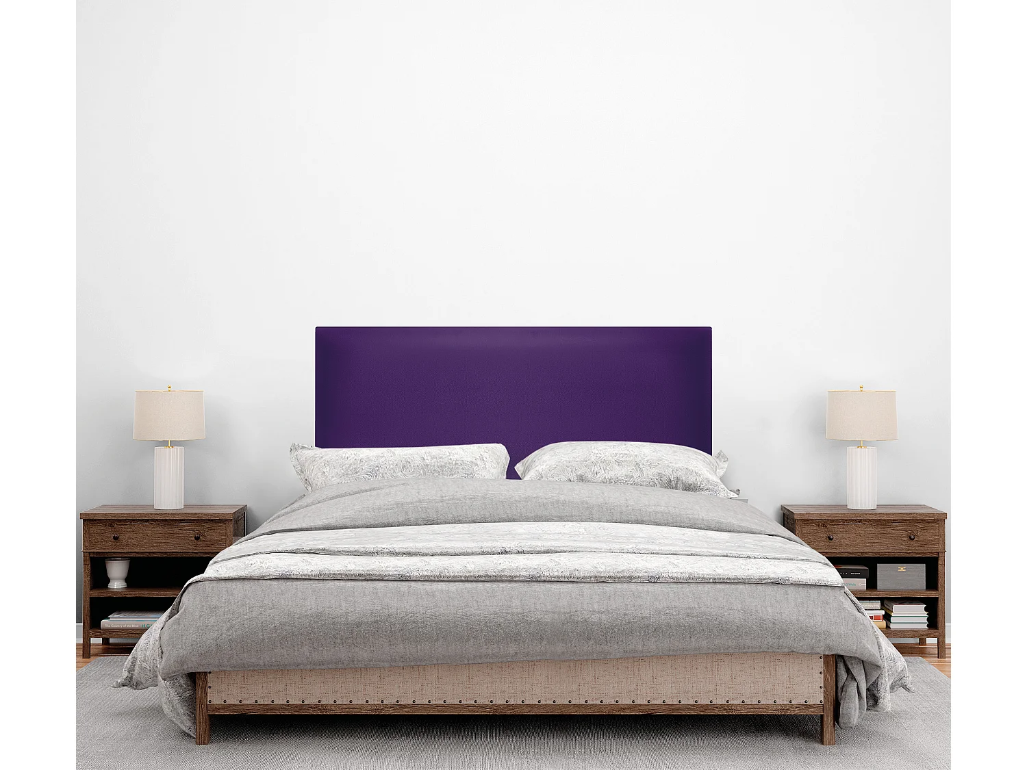 DHOME Tête de lit simili cuir lisse 95x105cm avec pieds Lits 90 - Lila