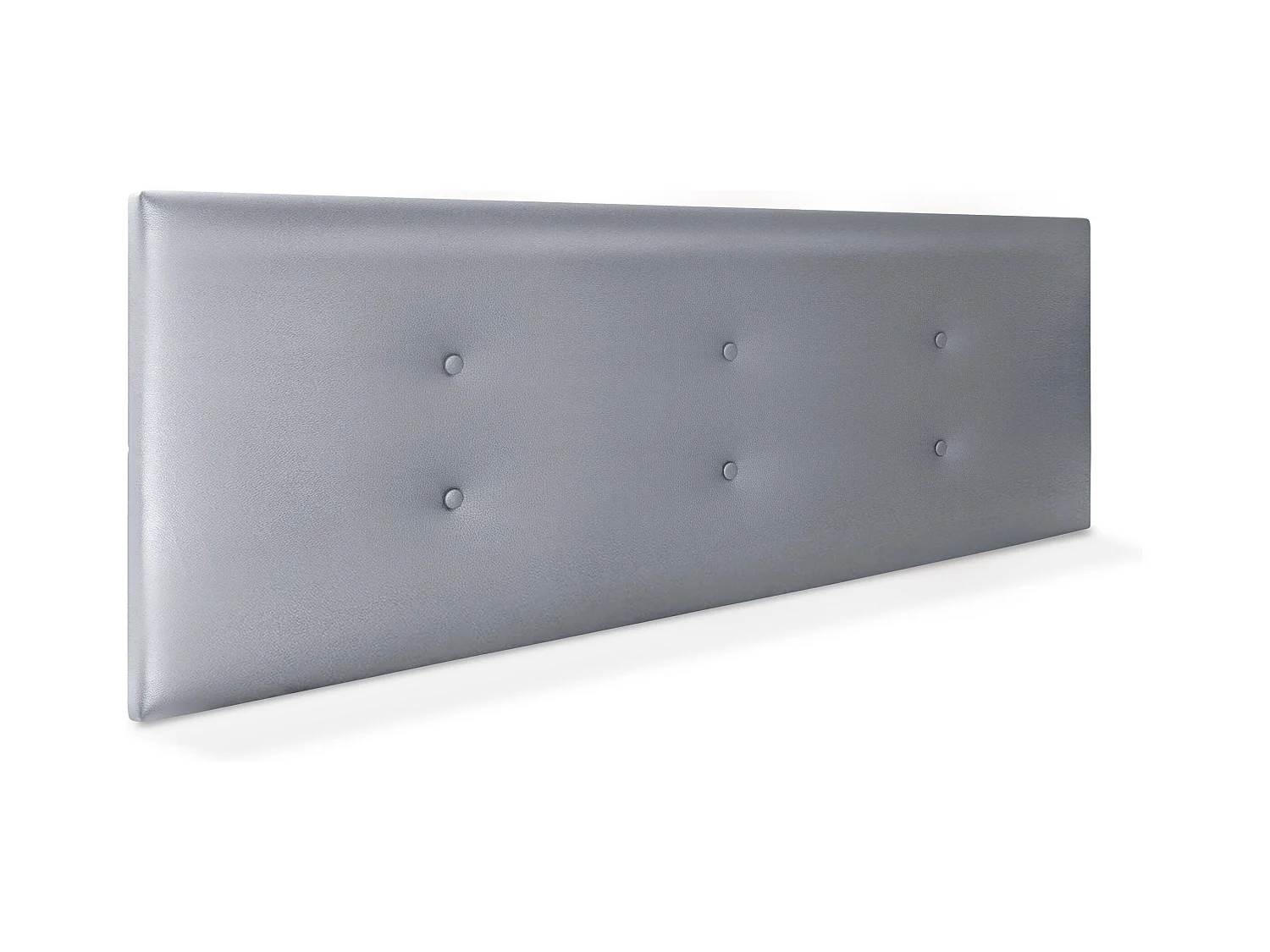 DHOME Tête de lit similicuir avec 2 rangées de boutons 150x50cm Lits 150 - Argent