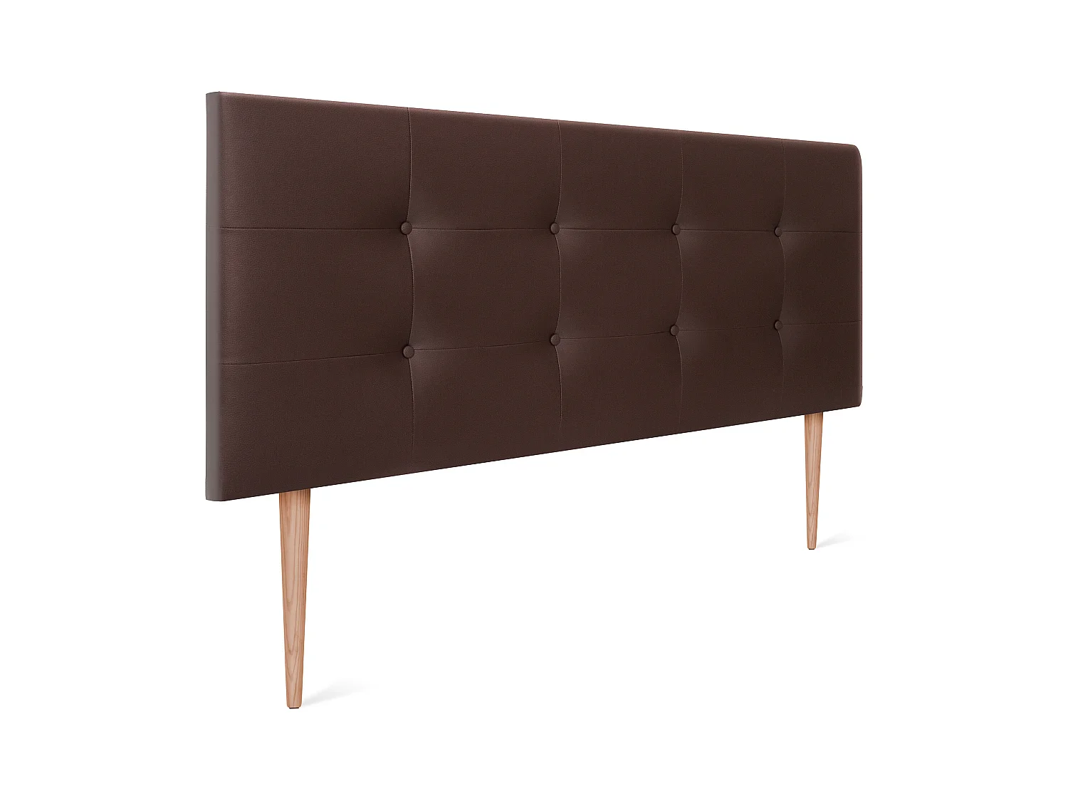 DHOME Tête de lit en Similicuir Capitonné 160x115cm avec Pieds Lits 150/160 - Chocolat