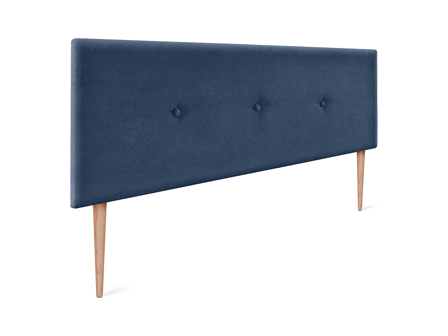 DHOME Testiera in de Tessuto Aqualine Liscio con bottoni 160x105cm Con le gambe Letti 150/160 - Blu