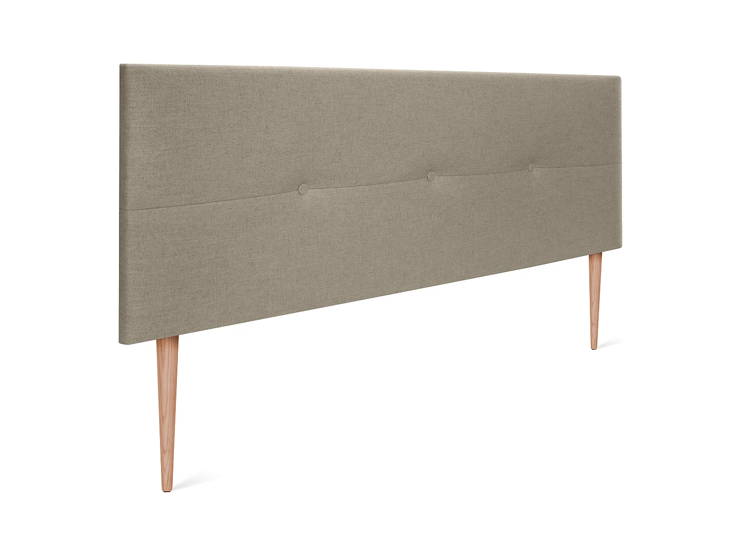 DHOME Tête de lit en lin naturel avec Boutons 135x105cm avec pieds Lits 120/135 - Terre