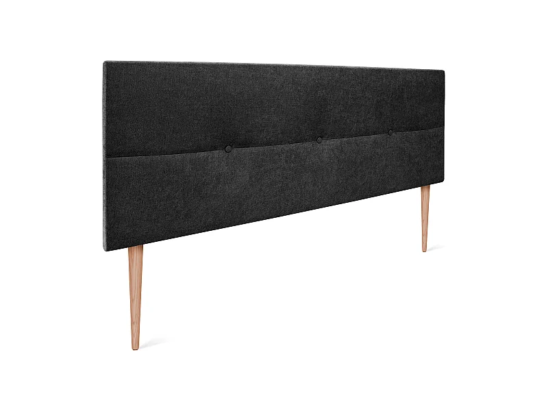 DHOME Tête de lit en tissu Aqualine avec Boutons 160x105cm avec pieds Lits 150/160 - Noir