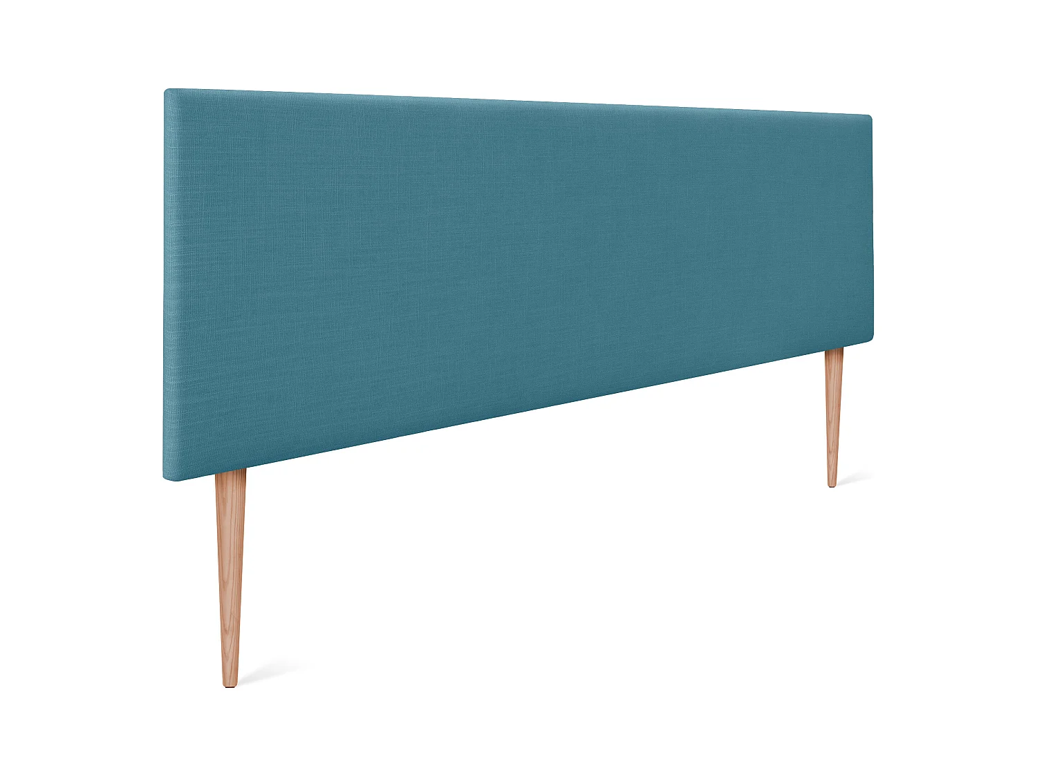 DHOME Tête de lit en lin naturel lisse 160x105cm avec pieds Lits 150/160 - Turquoise