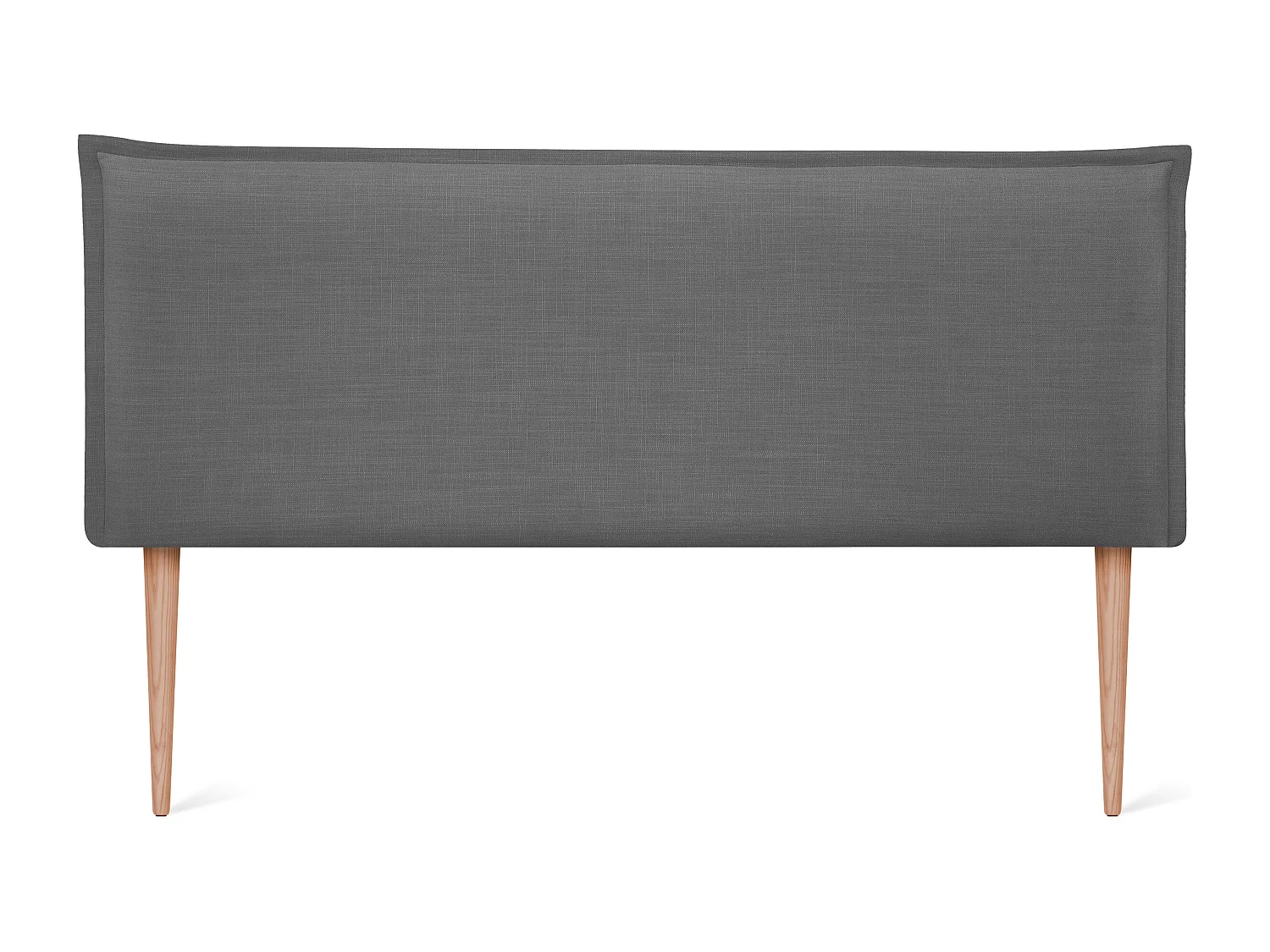 DHOME Testiera in de Lino Naturale Semplice con rifinitura 135x105cm Con le gambe Letti 120/135 - Grigio scuro