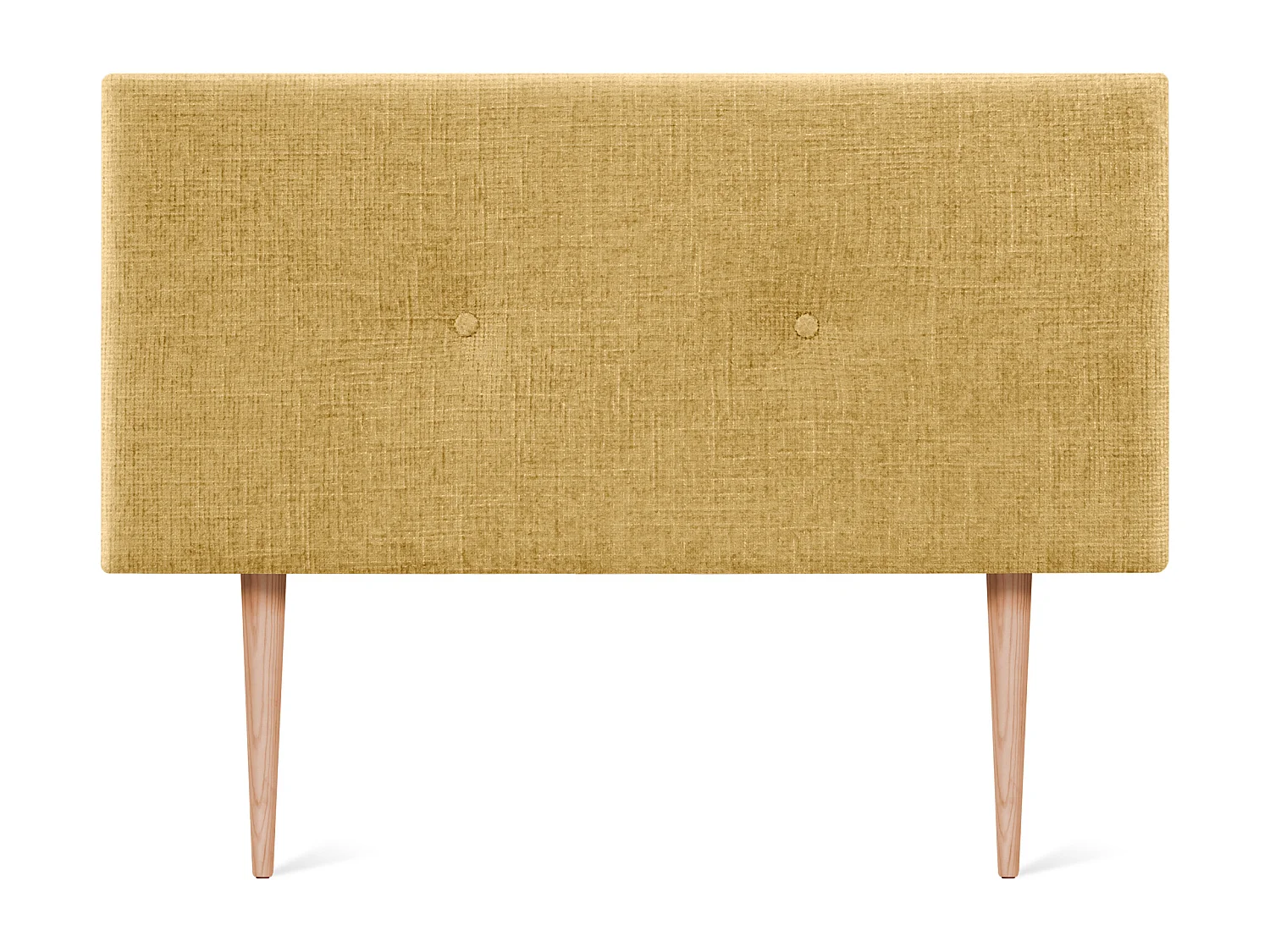 DHOME Kopfteil aus Naturwolle mit Knöpfen 90x105cm Mit Beinen Betten 80/90 - Senf