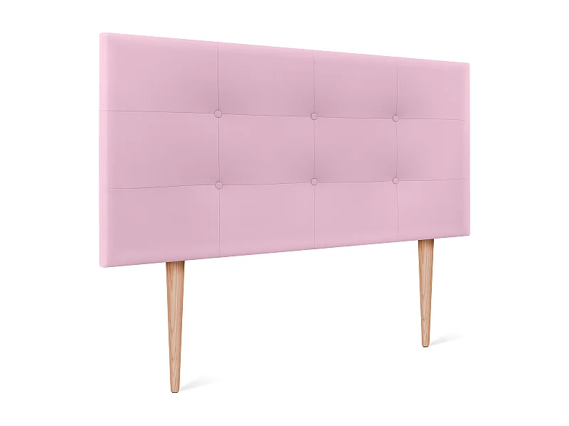 DHOME Testiera capitonnè in ecopelle 95x115 cm con gambe letto 90 - Rosa