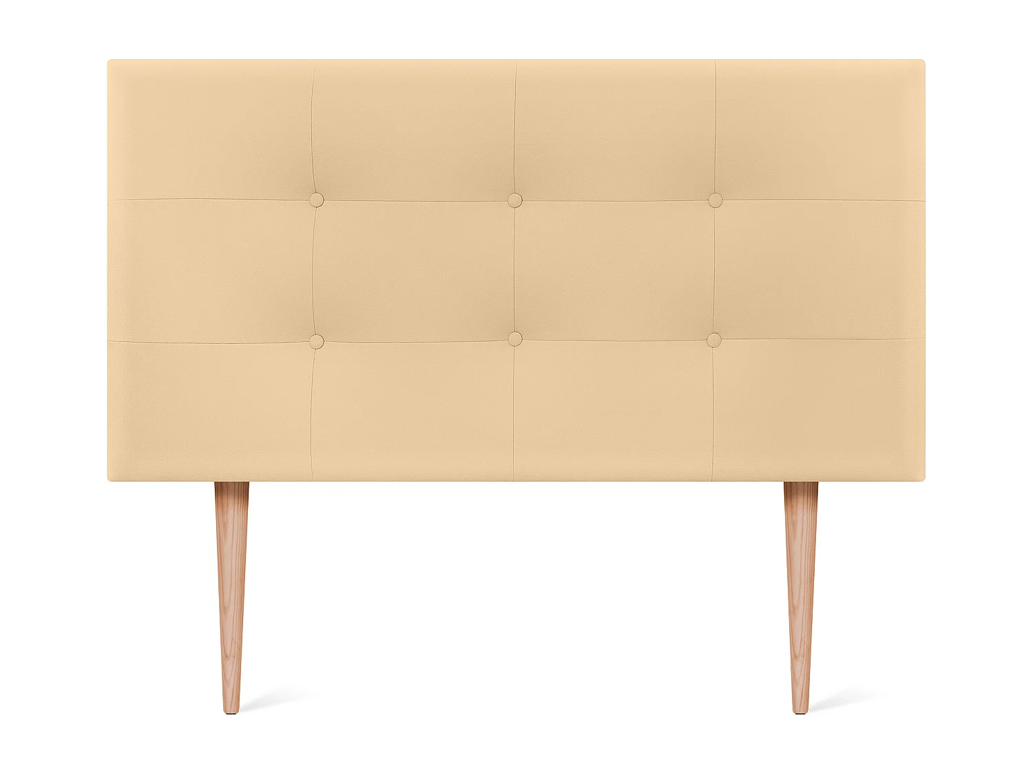 DHOME Tête de lit en Similicuir Capitonné 95x115cm avec Pieds Lits 90 - Vanille