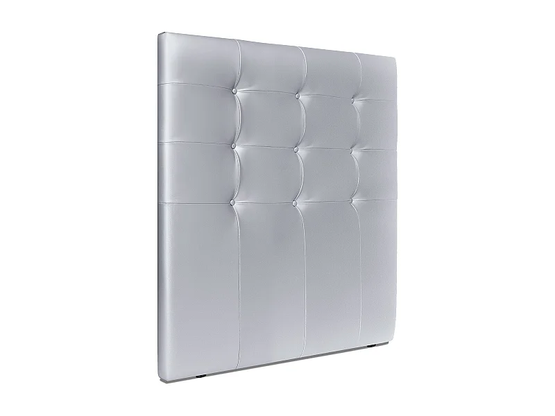 DHOME Cabecero de Polipiel Capitoné Hasta el Suelo 90x120cm Camas 80/90 - Plata