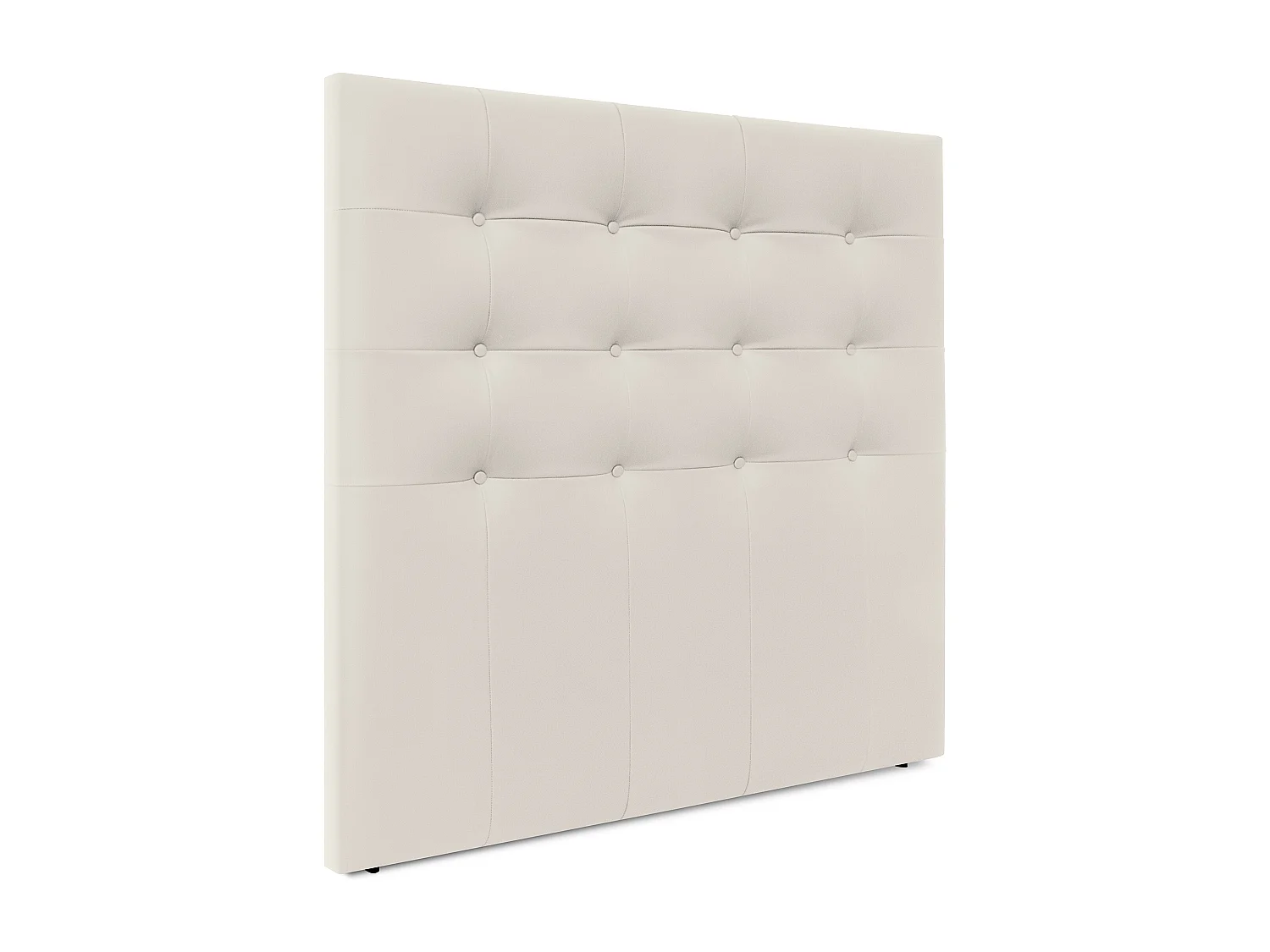 DHOME Cabecero de Polipiel Capitoné Hasta el Suelo 145x120cm Camas 135/140 - Blanco Hueso