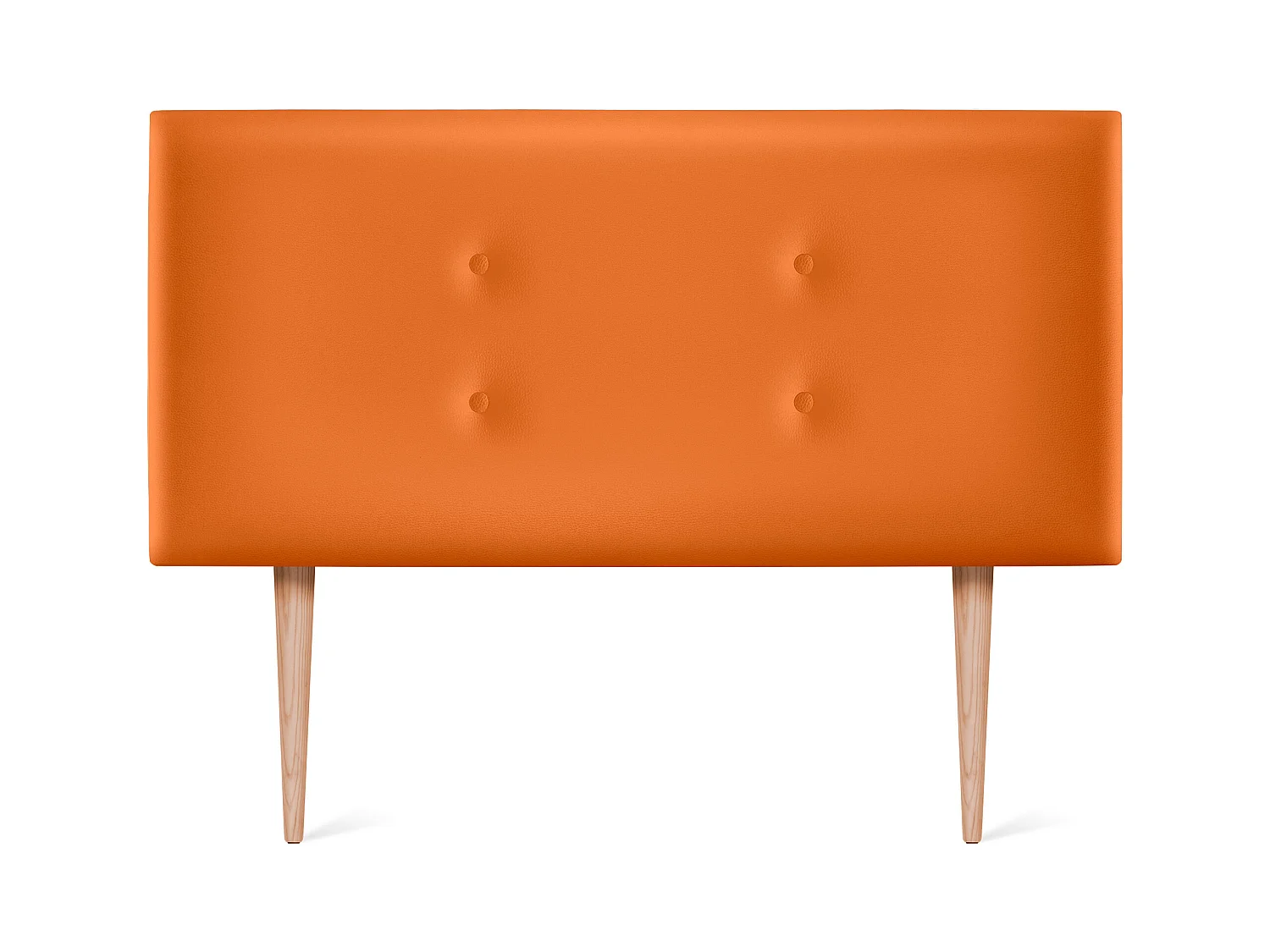 DHOME Tête de lit similicuir avec 2 rangées de boutons 110x105cm avec pieds Lits 105 - Orange